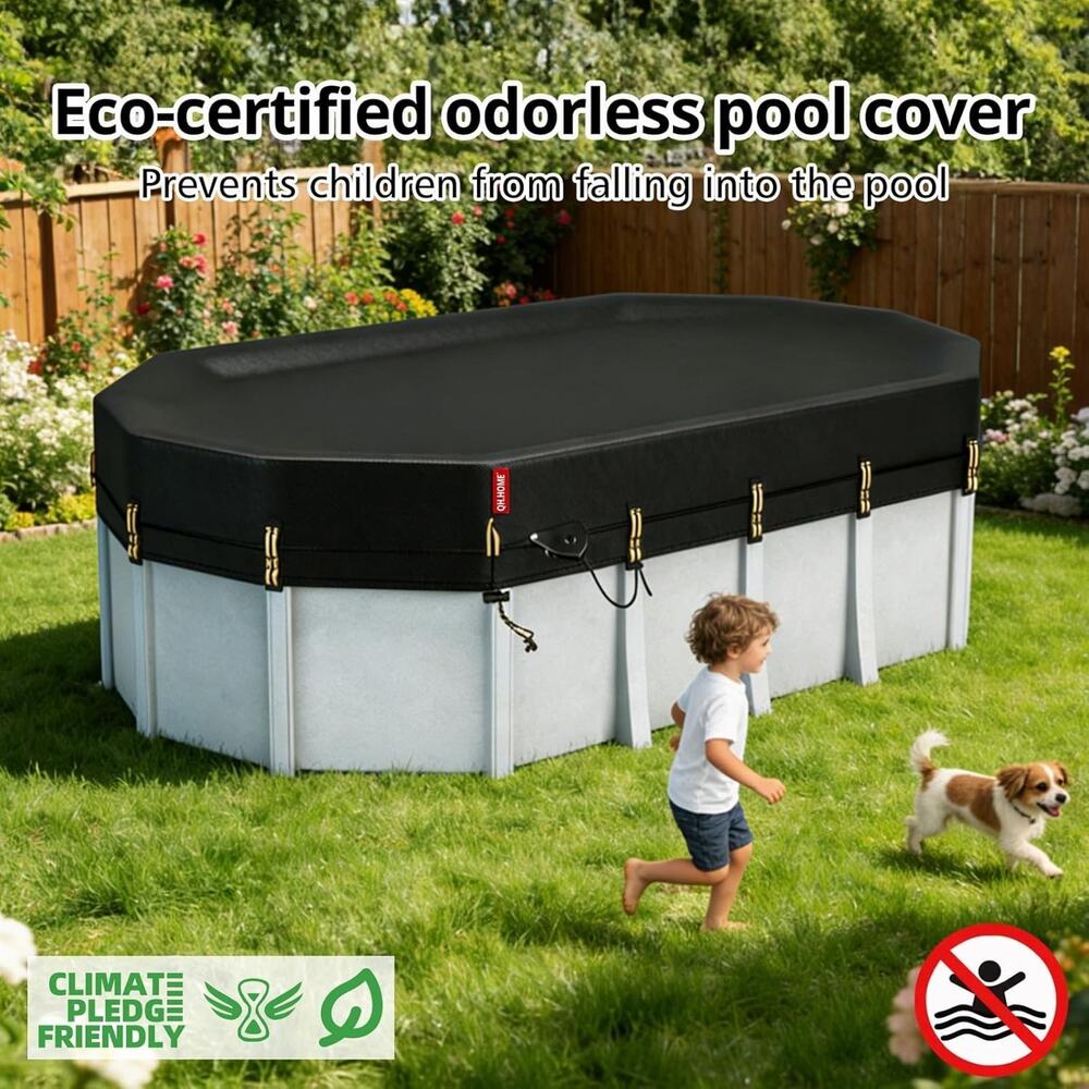 QH.HOME Winter Oval Pool Cover for 12x20 Ft Steel Wall Oval Pool, [2025 Upgrade - Picture 7 of 7